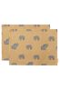 Sophie Allport Set of 2 Yellow Elephant Fabric Placemats