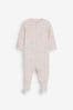 Pink 4 Pack Delicate Bunny Sleepsuits (0-2yrs)