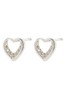 Oliver Bonas Heart & Stone Detail Silver Stud Earrings