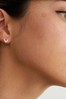 Oliver Bonas Heart & Stone Detail Silver Stud Earrings