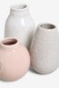Set of 3 Pink Mini Ceramic Vases