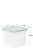 Wham Set of 3 Clear Clip 14Ltr Square Plastic Storage Boxes And Lids