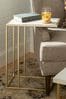 Banbury Designs Marble/ Gold Modern End Table  White Faux
