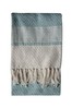 Gallery Direct Duck Egg Blue Recycled Chevron Fringed Throw