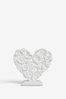 White Carved Effect Heart Ornament