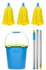 Wham Blue Flash 30 Microfibre Mop With 2 Mop Head Refills Mop Bucket