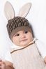 Baby Brown Cotton And Cashmere Bunny Hat