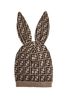 Baby Brown Cotton And Cashmere Bunny Hat