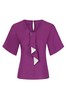 HotSquash Purple River-Tie Bat Sleeved Top