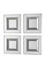 Gallery Direct Set of 4 Glass Madrid Square Bevelled Mirrors