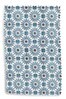 Blue Tile Wipe Clean Table Cloth With Linen