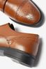 Tan Brown            Leather Toe Cap Double Monk Shoes