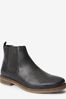 Black Leather Waxy Finish Chelsea Boots