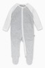 MORI Grey Raglan Sleeve Zip-Up Sleepsuit