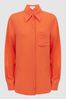 Reiss Orange Campbell Linen Long Sleeve Shirt