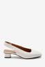 Bone Extra Wide Fit Leather Slingback Block Heel Shoes