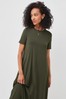 Khaki Green Column Maxi T-Shirt Dress