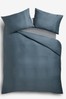 Shadow Blue Collection Luxe 300 Thread Count 100% Cotton Sateen Satin Stitch Duvet Cover And Pillowcase Set