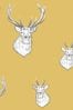 Catherine Lansfield Yellow Stag Wallpaper Wallpaper