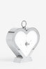 Silver Silver Heart Mantel Clock