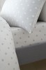 Catherine Lansfield Grey Dotty Brushed Cotton Fitted Sheet