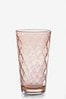 Set of 4 Pink Diamond Embossed Tumbler Glasses
