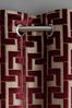 Red Collection Luxe Fretwork Velvet Eyelet Lined Curtains