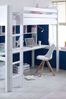 Nordic Highsleeper with Long Desk and Shelving by Flexa