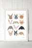 White Rabbits In Glasses by Hanna Melin Framed Print