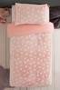 Pink Glow In The Dark Fleece Stars Duvet Cover and Pillowcase Set