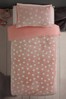 Pink Glow In The Dark Fleece Stars Duvet Cover and Pillowcase Set