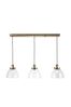 Gallery Home Antique Brass Pierre 3 Bulb Pendant Ceiling Light