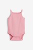Pink 3 Pack Textured Vest Bodysuits (0mths-3yrs)