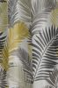 Fusion Yellow Tropical Leaves Lined Eyelet Curtains
