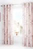 Catherine Lansfield Pink Canterbury Floral Eyelet Curtains