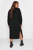 Yours Curve Black Ribbed Dress