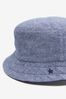 Navy Blue Star/Blue Chambray 2 Pack Fisherman's Hats (3mths-6yrs)