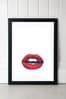 East End Prints Black Lips by Honeymoon Hotel Black Framed Print