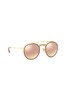 Ray-Ban® Gold Round Double Bridge Sunglasses