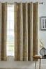 D&D Yellow Maduri Damask Lined Eyelet Curtains