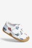 White Dino Print Wide Fit (G) Crawler Shoes