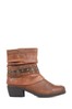 Pavers Tan Ladies Slouch Fit Ankle Boots