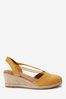 Ochre Yellow Forever Comfort® Closed Toe Espadrille Low Wedge Sandals