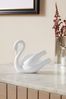 White Mini Contemporary Swan Ornament