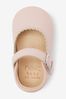 Pink Leather Occasion Mary Jane Baby gray Shoes (0-18mths)