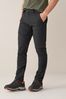 Black Zip Off Cargo Slim Fit Shower Resistant Walking Trousers