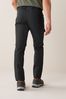 Black Zip Off Cargo Slim Fit Shower Resistant Walking Trousers