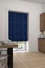 Navy Soft Velour Made To Measure Roman Blind