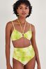 Monsoon Yellow Tie Dye Print Ring Detail Bikini Top