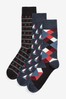 Happy Socks Anchor Stripe 3 Pack Socks